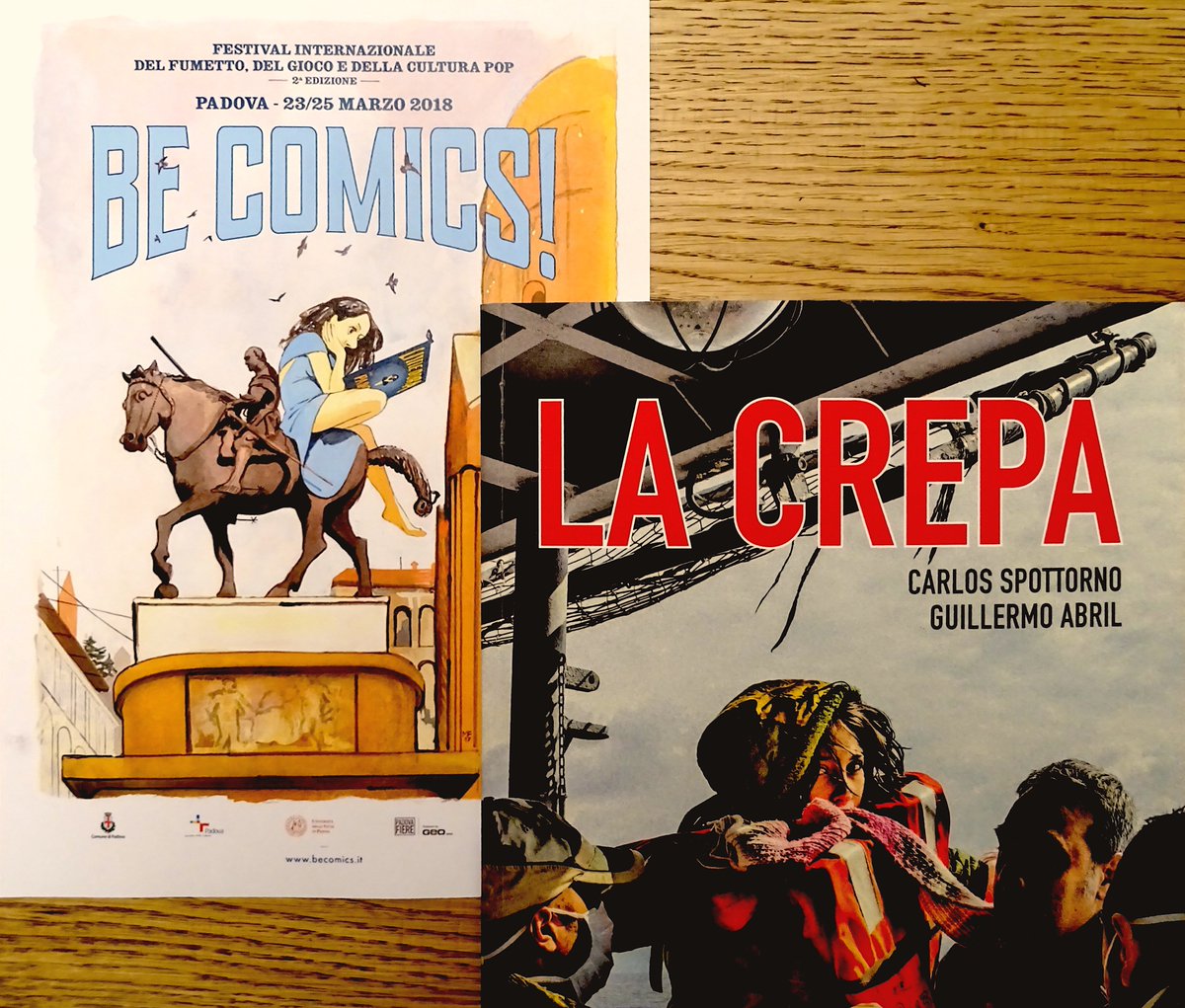 add_editore's tweet photo. Venerdì 23 marzo @spottorno porta #LaCrepa al festival @becomicspadova. Alle 18.00 sarà al Centro San Gaetano con il direttore di @fumettologica #MatteoStefanelli e il disegnatore #AndreaFerraris: insieme si confronteranno sul tema del racconto delle frontiere nei graphic novel. https://t.co/E1MinNi3xz