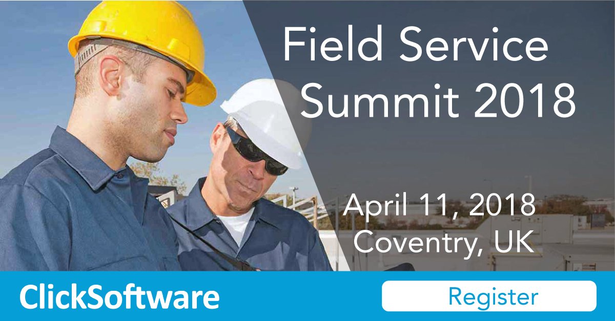 ClickSoftware's tweet photo. Thrilled to be attending and presenting at #FieldServiceUK in a few weeks. Will you be there? Details here: https://t.co/EmVFvgej87 https://t.co/teEGbWM5RX
