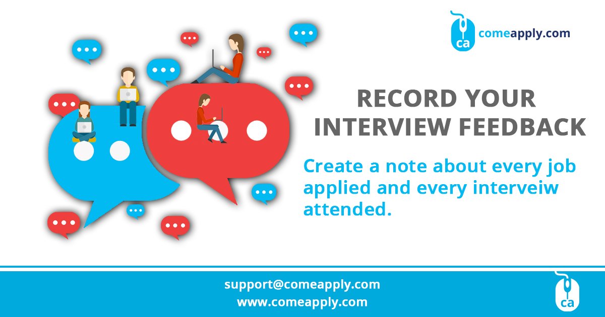 ComeApplydotcom's tweet image. RECORD YOUR INTERVIEW FEEDBACK
#ComeApply #InterviewFeedback #GetJobStatus #FreeJobManager #JobApplyAssistant #NewTrendJobApply
Start Your Experience: comeapply.com