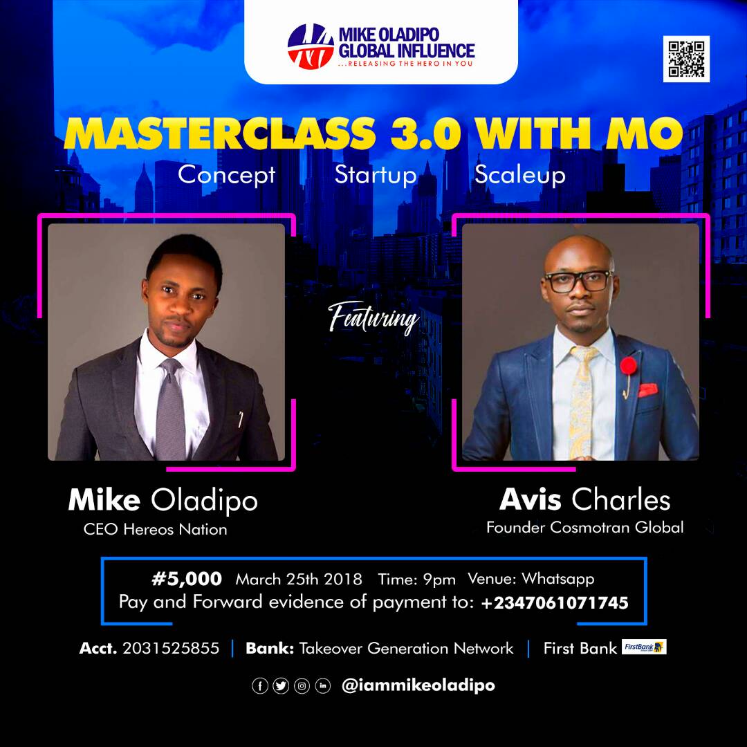 techsamuraii's tweet photo. Wisdom can be Used as a Startup Capital to Attract Cash, but first, You Need Cash to Acquire Wisdom. If You Lack the two (Wisdom &amp; Cash), then your Case is Complicated - Mike Oladipo 

#masterclass3.0 #ConceptStartupScaleup #25thmarch #enrollnow #08063397615 https://t.co/vDIX9vd2Mm