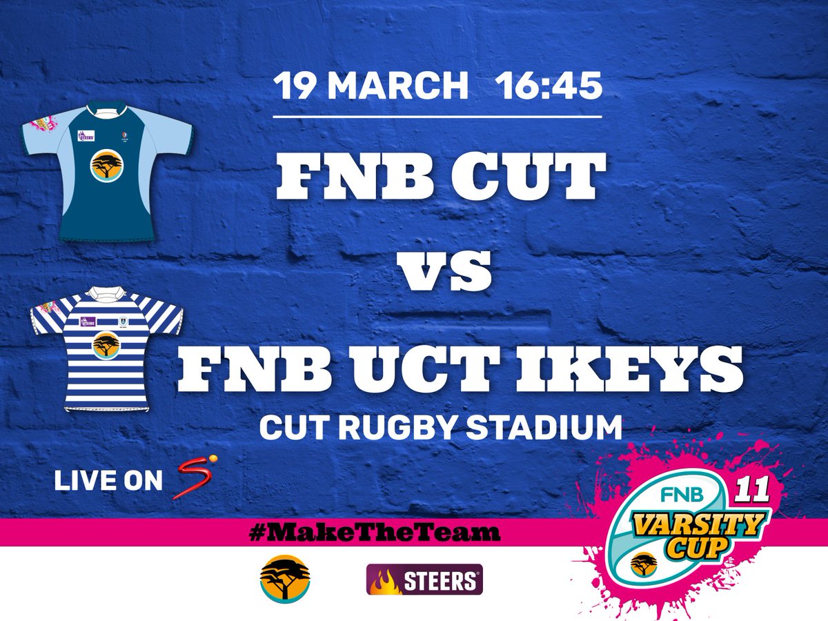 GAME DAY! Semi-final places on the line. <a href="/WitsUniversity/">Wits University</a> and <a href="/theNWU/">NWU - North-West University</a> battle for 2nd place on the log. <a href="/go2uj/">University of Johannesburg</a> and <a href="/UFSweb/">UFS</a> hunting for semi-final spots.

#Maketheteam and get to your home stadium or catch 2 games live on SuperSport.

Proudly brought to you by <a href="/SteersSA/">Steers® South Africa</a> and <a href="/FNBSA/">FNB South Africa</a>