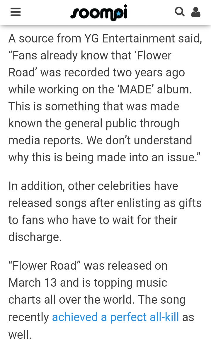 TOPs_Fools's tweet photo. [180319] YGE about reports that T.O.P violated a rule by releasing Flower Road: "Fans already know that Flower Road was recorded two years ago. This was mad known to the general public through media reports. We don't understand why it's being made into an issue." 
#탑의멍청이들 https://t.co/V1tKBVn5up