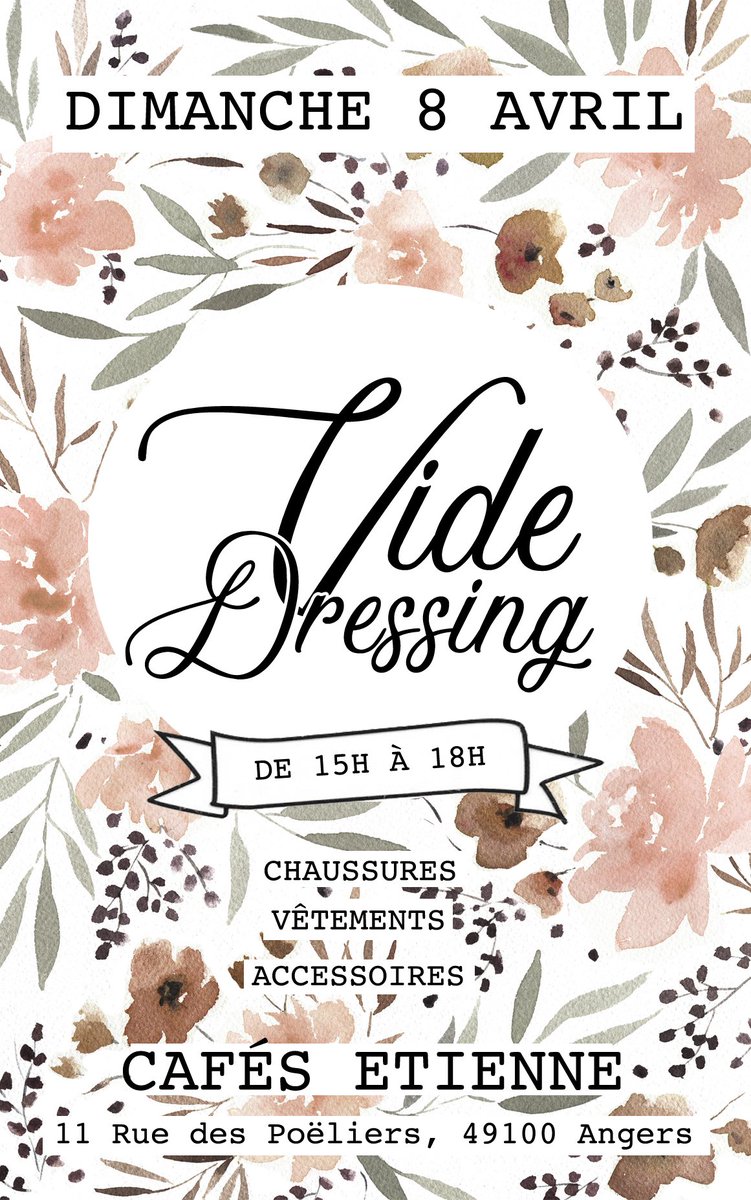 Il y a des angevines par ici ? Je vide mon dressing à petits prix le 8 avril ! Lien de l'événement Facebook : bit.ly/2FSAypV