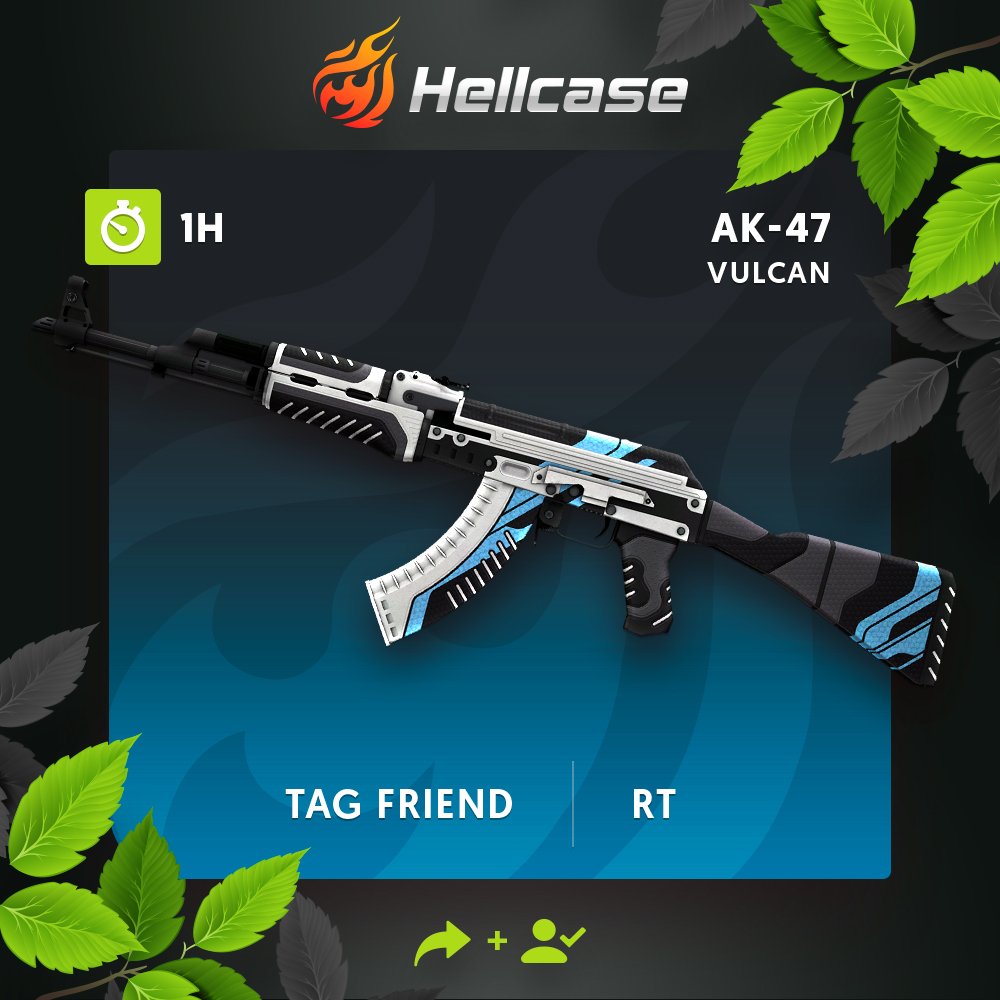 hellcase's tweet photo. 🔥Get daily money https://t.co/rSkv0LsJxK   
🔥Follow us + RT
🔥Tag your friend
💰The prize is AK-47 | Vulcan!
⏳A winner in 1h! https://t.co/zm8hB2DAq5