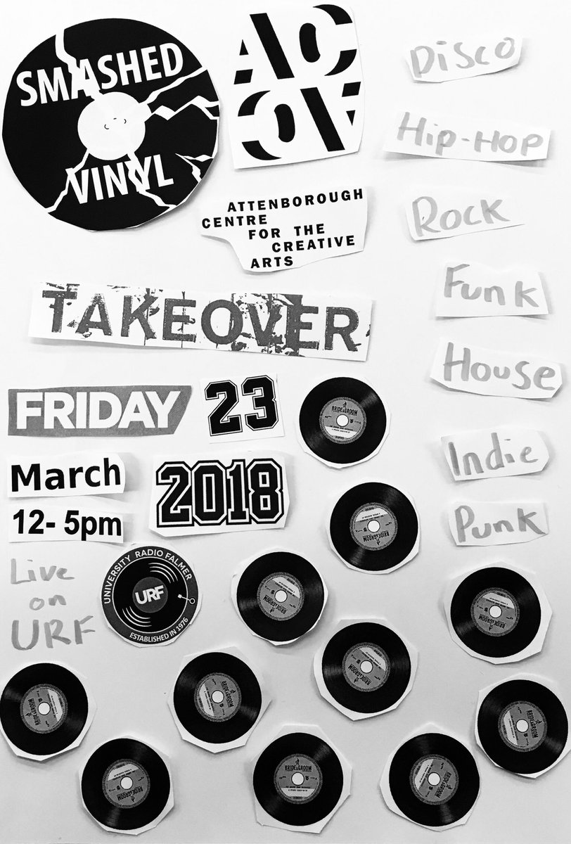 This Friday live on <a href="/urfofficial/">URF Official</a> in the <a href="/AttenboroughCtr/">ACCA (Attenborough Centre for the Creative Arts)</a> we will be hosting a vinyl only 5 hour takeover!!