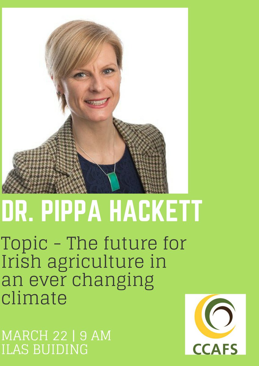ccafssoc's tweet photo. Introducing our third speaker for the @nuigalway Climate Congress 2018. - Dr @pippa_hackett from @greenparty_ie. She will be sharing about the future of Irish agriculture in a changing climate. REGISTER to join in https://t.co/b3wori1buU #climatecongress2018 #nuig #climatechange https://t.co/vF8vMgTwu8