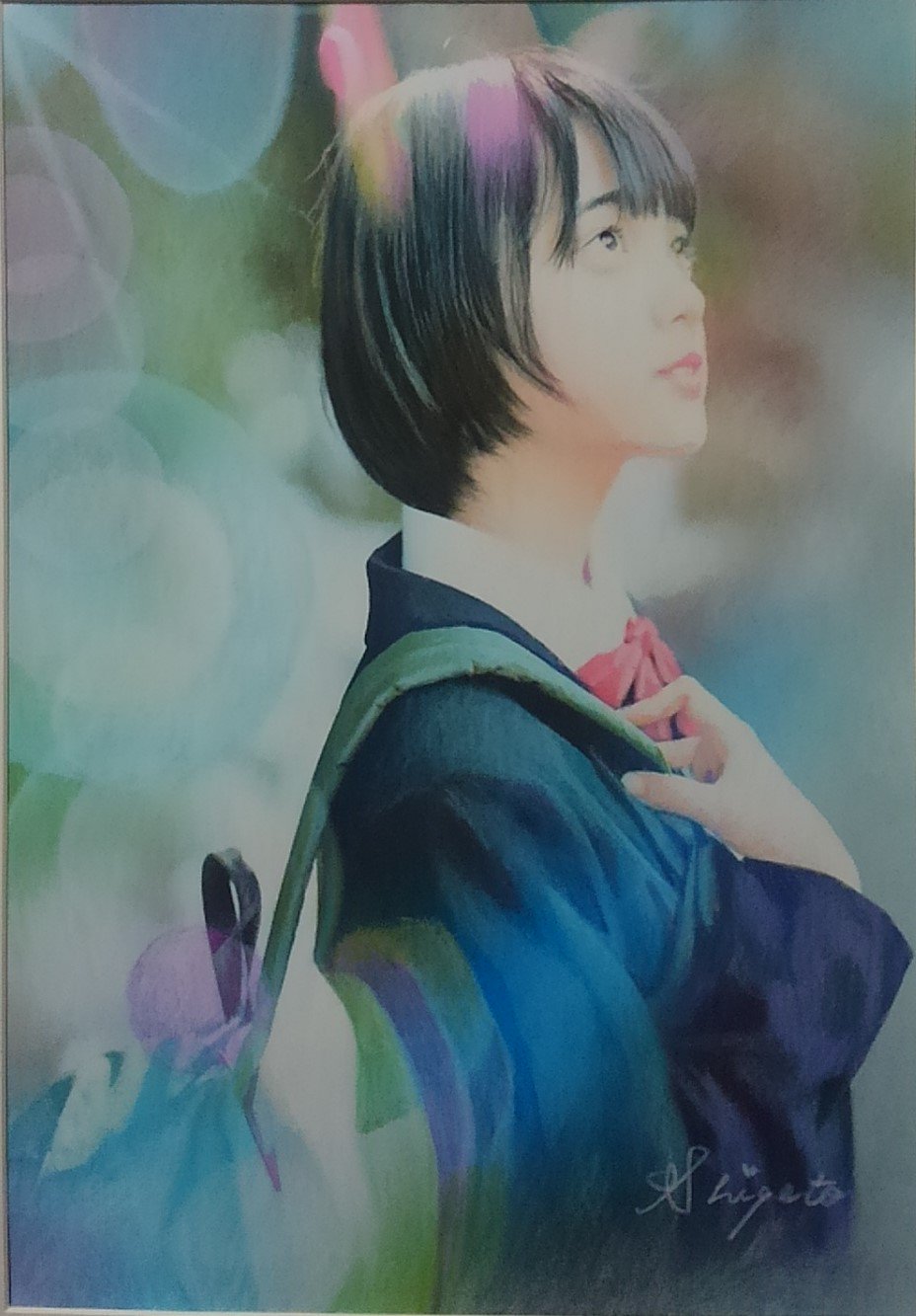 絵画 色鉛筆画 少女 S.Tomo 「作品1252」 - メルカリ