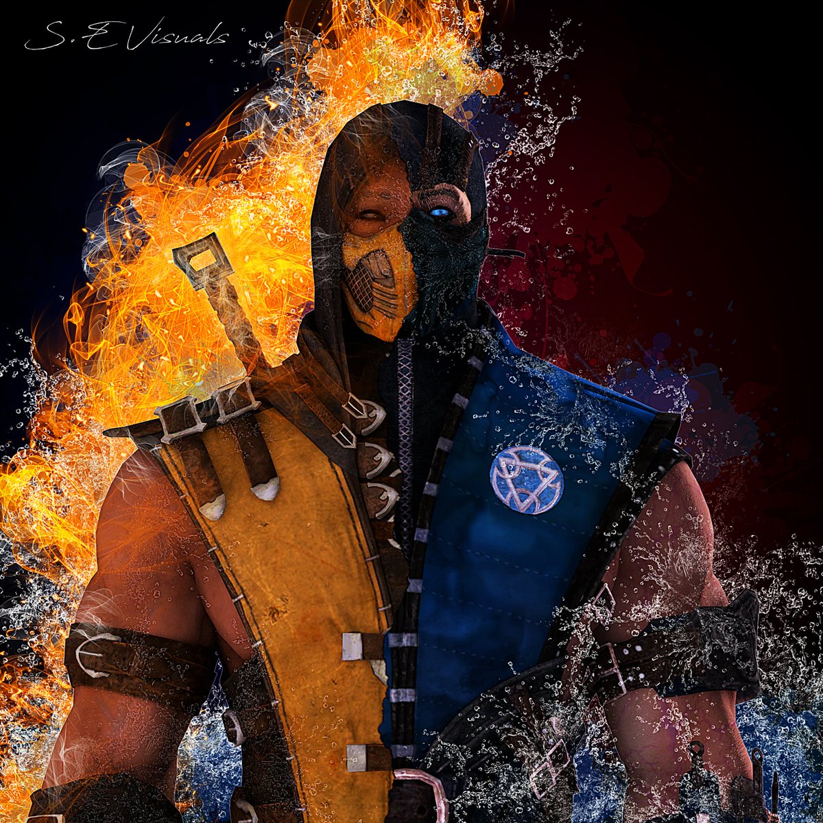 SeVisualsUK's tweet photo. Scorpion / Sub Zero 🔥 vs ❄ #Scorpion #SubZero #MortalKombat #FireVsIce #GetOverHere #SEvisuals #DigitalArt #3dModelling #C4D #Maya #Blender #Photoshop https://t.co/M9NTqsbKZG