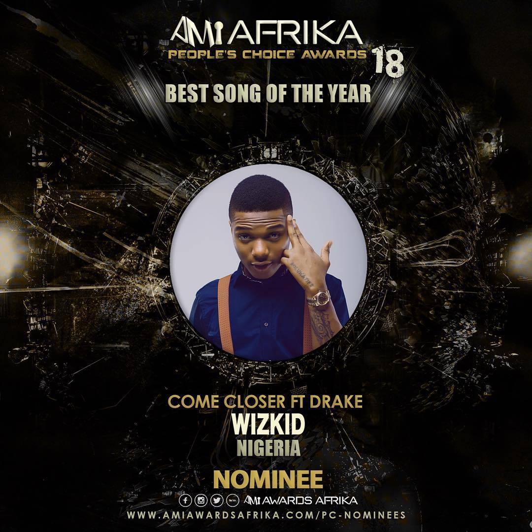 Owomunshozi's tweet photo. King @wizkidayo needs no Introduction. If you have the slightest clue about Good music then you must know he's it's custodian. The big man goes in for BEST SONG OF THE YEAR with "Come Closer". 
#StarBoy #AMI2K18
Get your ticket via https://t.co/1gYiKRwpqk NOWW🔥🔥🔥 https://t.co/B8EXAVsuZA