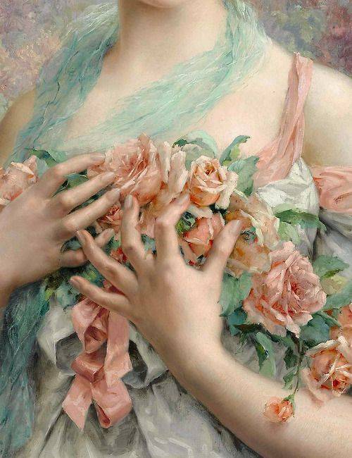 Oil painting art
Lady and flower