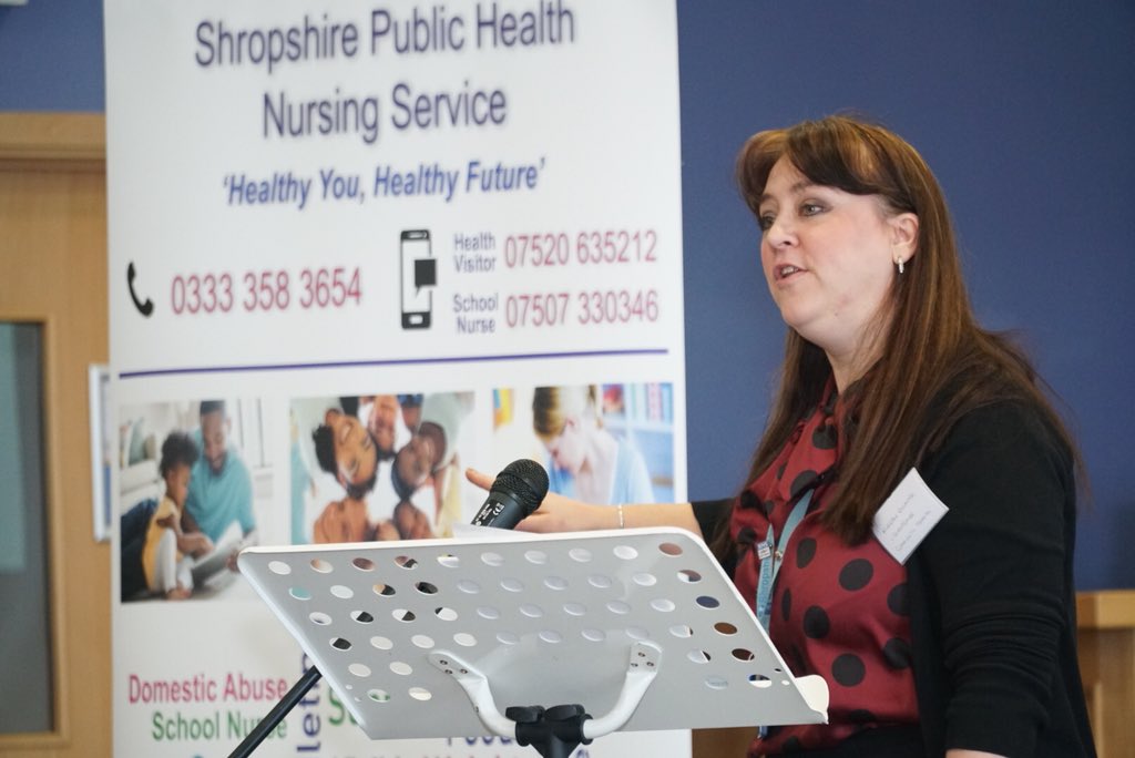 ShropCommHealth's tweet photo. Now we move onto a presentation from Kirsten Ellmore, PHNS Team Leader, about @ChatHealthNHS #PHNSLaunch https://t.co/qz2RQKgfTc