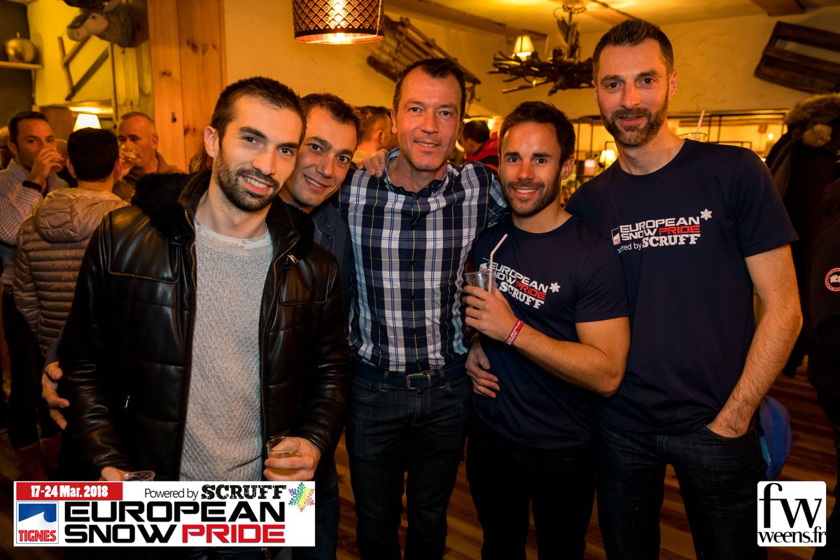 EuroSnowPride's tweet photo. Day 1: Guest reception, Welcome cocktail at Coffee and Welcome party at Drop Zone
European Snow Pride 2018 Powered by @scruffapp , Tignes, 17-24 March
#gayskiweek #snowpride
Pictures by Franck Weens https://t.co/NxgOjMHH77 https://t.co/22BWkM4Em1