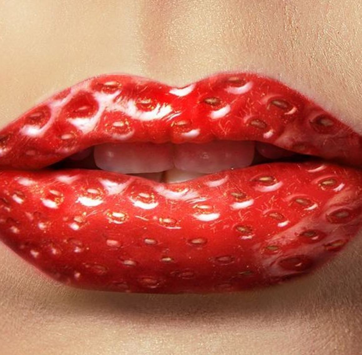 Sexy Lips Strawberry Vector Illustration Stock Vector