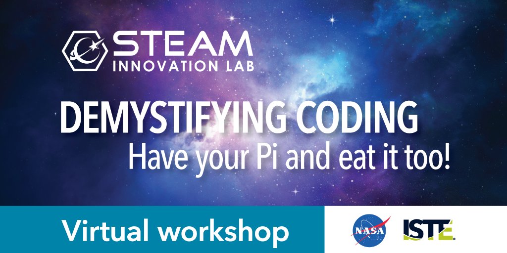 Join @iste tomorrow for a FREE ISTE/NASA virtual workshop — learn how to get started with #coding using Raspberry Pi or block coding! Tuesday, March 20, 1:30pm PT/4:30 m ET. Register at bit.ly/2EOeobc #FutureReady