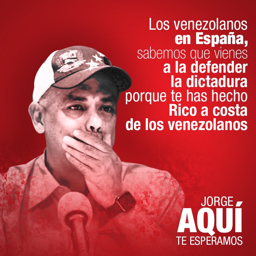 UnidadMadrid's tweet photo. EL FRENTE AMPLIO POR VENEZUELA SOLICITA RESPETUOSAMENTE AL GOBIERNO DE ESPAÑA NO RECIBIR A UNO DE LOS PEORES CRIMANES DE LA NARCO DICTADURA REPRESIVA DE VENEZUELA.
TE ESTAMOS ESPERANDO, CORRUPTO!!! https://t.co/63uDT4uRAf