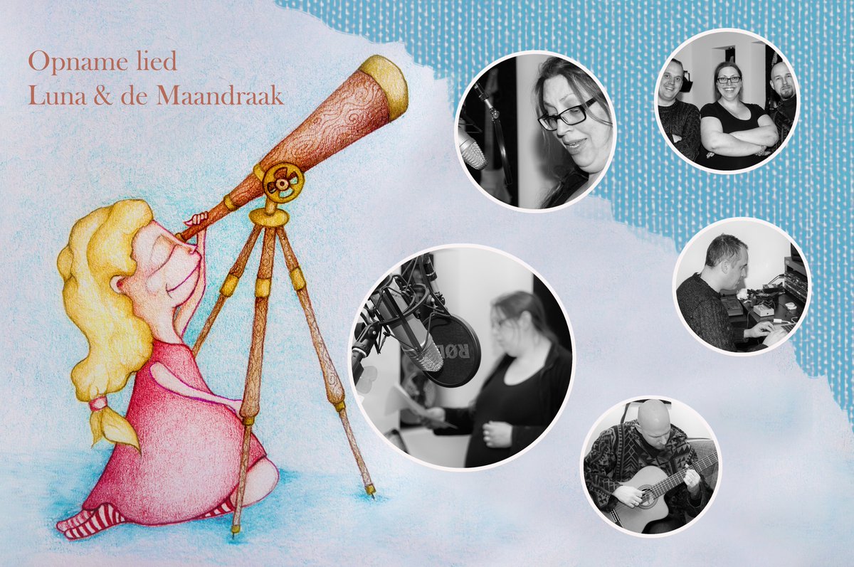 Gisteren is de opname geweest van het lied van Luna &amp; de Maandraak. Het was super gezellig. Gitaar: Chuck van Loenen, zang: Anouk Kostelijk, Geluidstechnicus: Hans Jonkman. Kijk eens op FB:facebook.com/Luna.en.de.Maa…