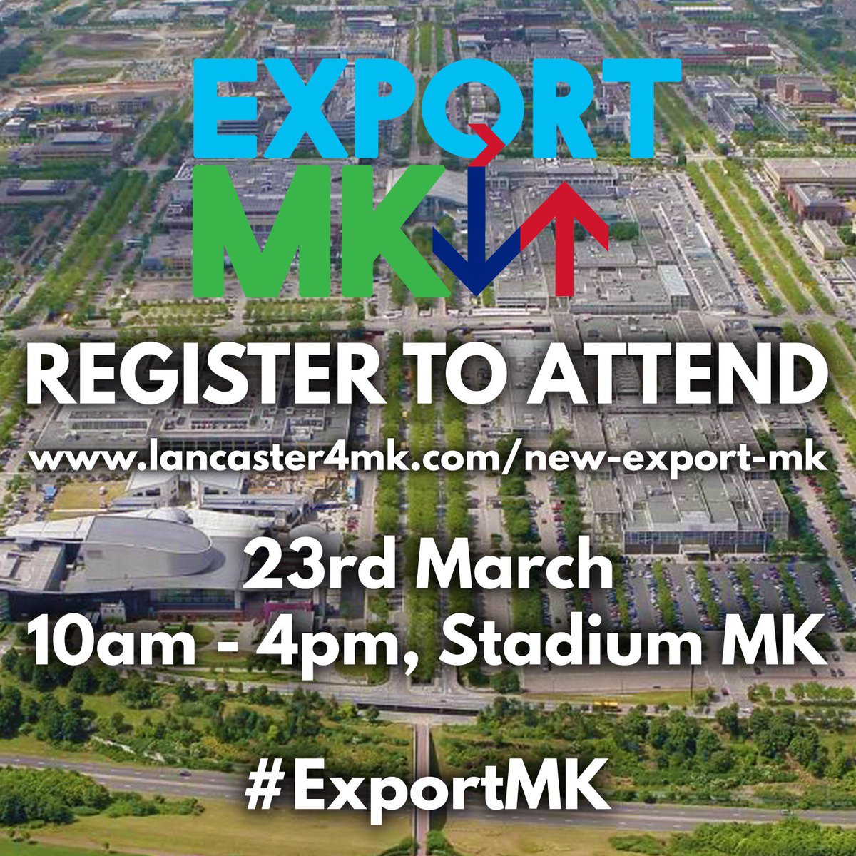 ExportMK's tweet photo. Only a few days until #ExportMK! Are you looking to start exporting? Or do you want to build on your existing knowledge? Come along to @MkStadium on Friday 23rd, 10am-4pm, it's completely FREE. https://t.co/LjlDEcsASQ