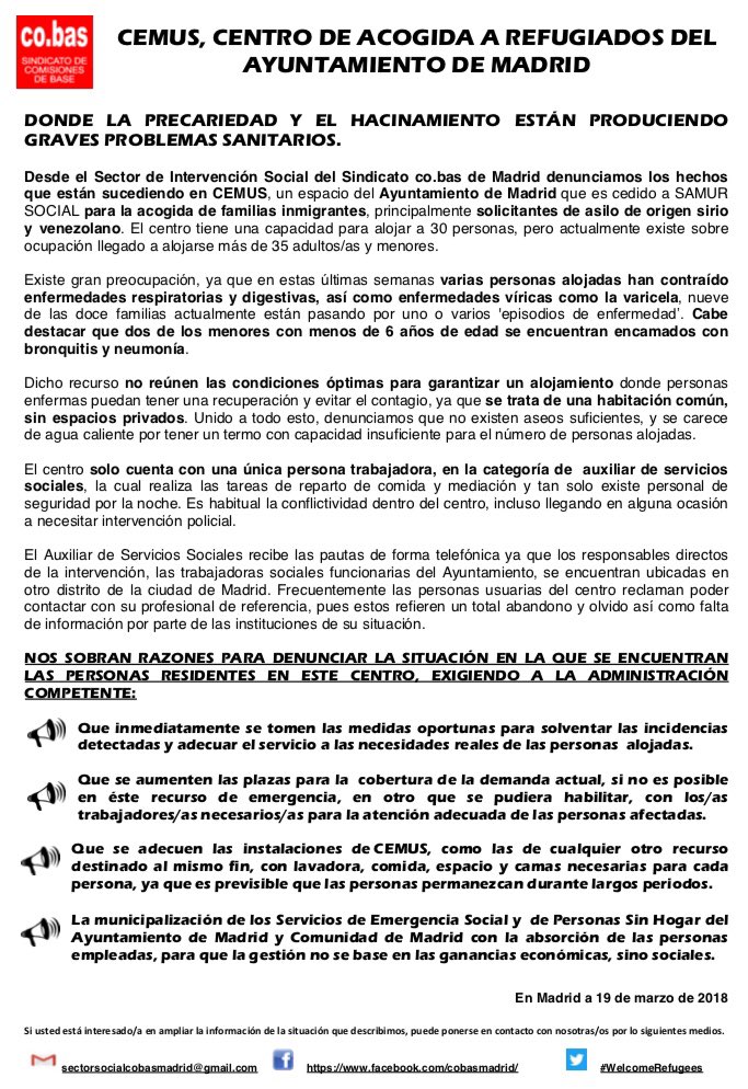 fcoboelena's tweet photo. L@s refugiad@s nos necesitan, el ayuntamiento de Madrid mira hacia otro lado. @MADRID @CaoBerta @MartaIndignada @comiteintress @JesusCintora @claireSanchoson @La_SER @cristina_pardo 
https://t.co/LpyTheGizt https://t.co/Yz521PyhCz
