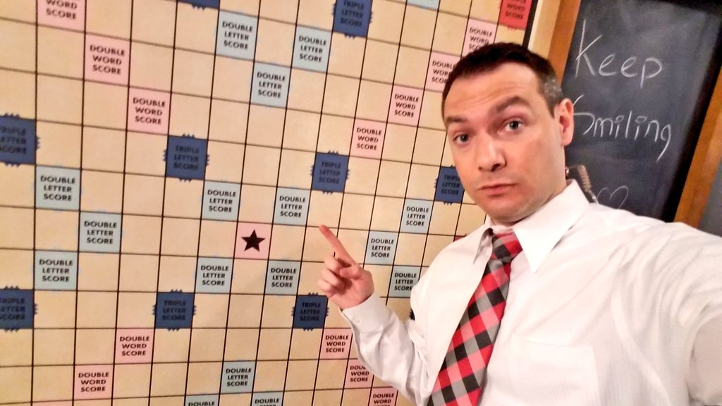 PaulFromFox5's tweet photo. OMG GIANT #SCRABBLE BOARD at Punch Bowl Social Atlanta. I will take you on. Anytime. AND CRUSH YOU. @GoodDayAtlanta #fox5atl #PBATL https://t.co/GVVS22XgAh