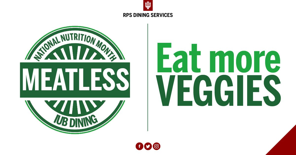 IUDining's tweet photo. The Daily Value for protein is 50 grams based on a 2,000-calorie diet. Get tons of protein without the meat. Substitute protein-rich foods like almonds, eggs, peanut butter, soy milk, or spinach! #IUBDining #NationalNutritionMonth #MeatlessMonday #NNM https://t.co/W0M1mnrPja