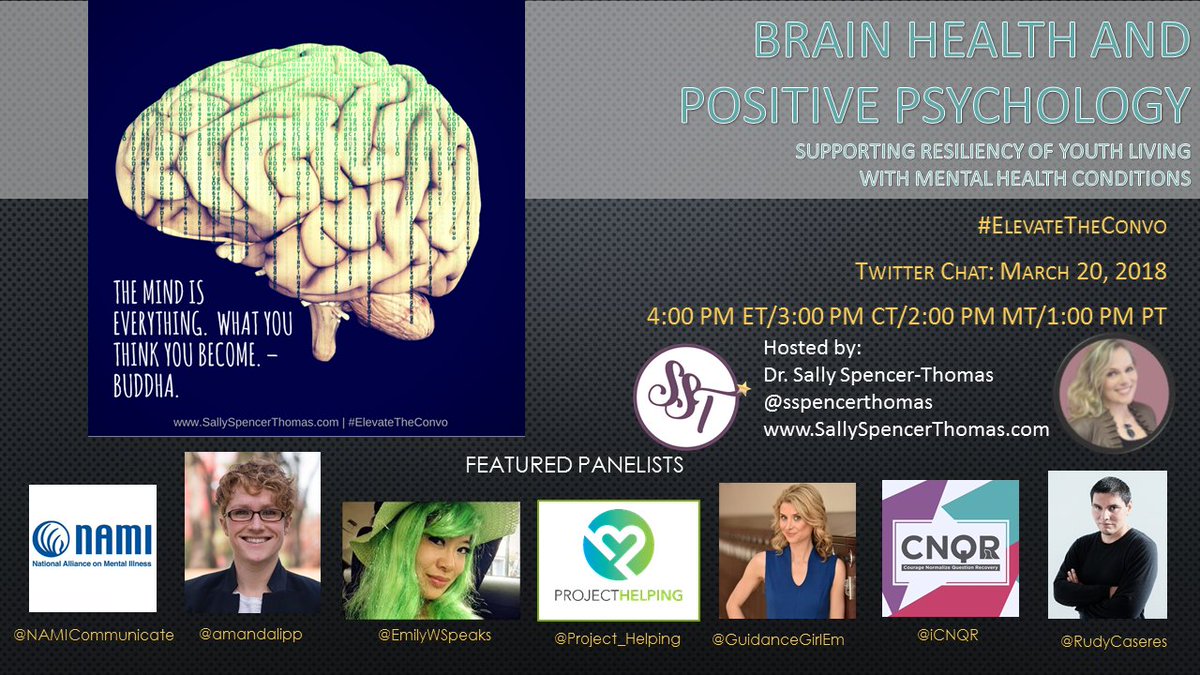 NAMICommunicate's tweet photo. Be part of an important conversation on brain health, positive psychology, resilience, and youth! Mark your calendars and join us this Tuesday, 3/20 at 4pm ET. Use #ElevateTheConvo to participate. https://t.co/f2gS93jbhW