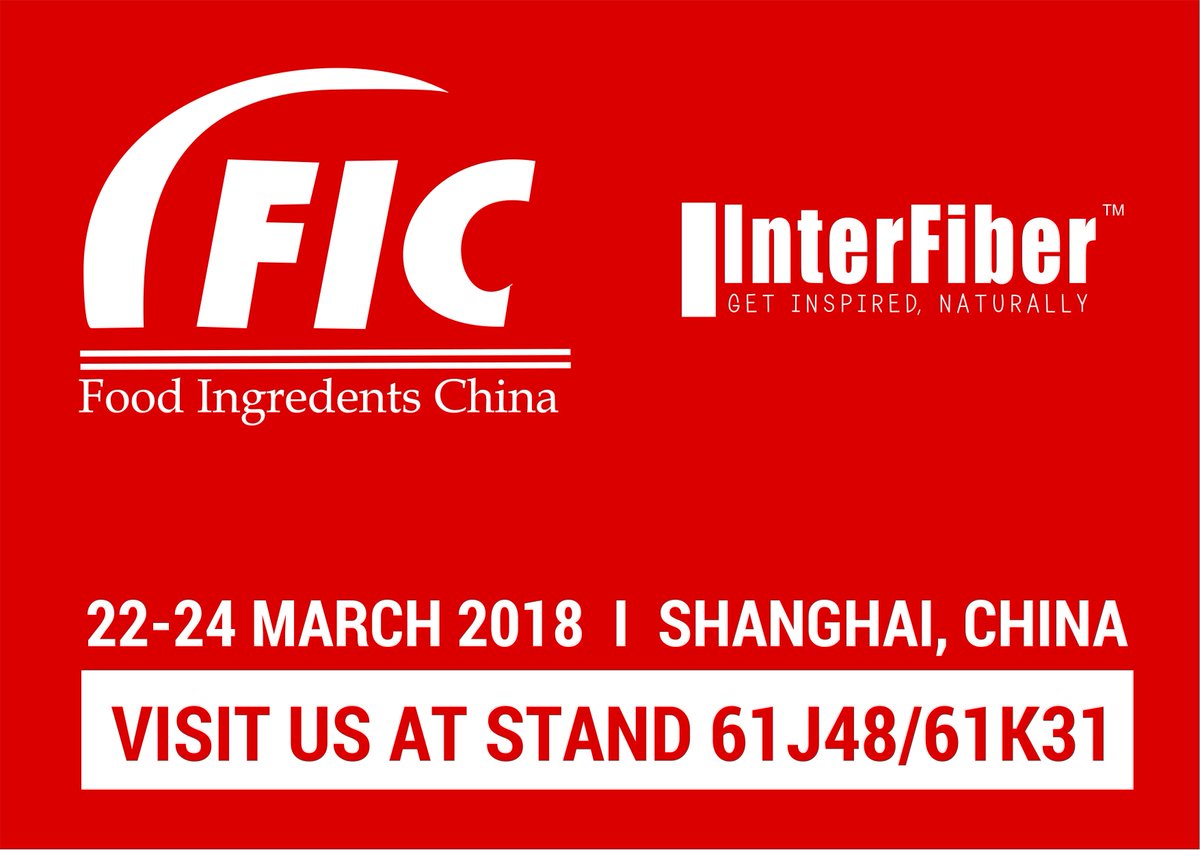 Inter_Fiber's tweet image. 22-24.03 Visit our stand during #foodingredientschina2018
