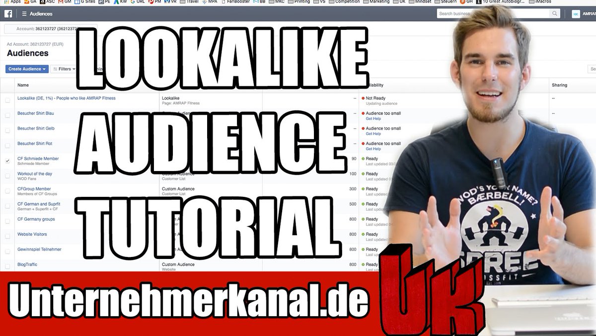 Erfolgsebook's tweet image. Lookalike Audiences Tutorial für Facebook Werbung Anfänger auf Deutsch! Retargeting Ads Optimierung #CustomAudiencesDeutsch #FacebookAds #FacebookAdsTutorial #FacebookAdsTutorialDeutsch #FacebookWerbung #FacebookWerbungDeutsch #FacebookWerbungTutorial #Lo b2s.pm/3CX2OG