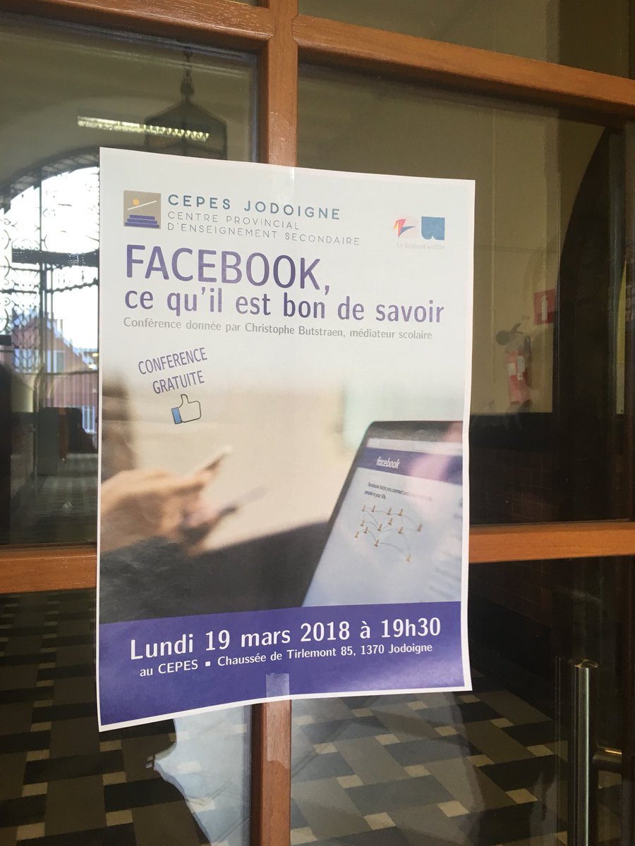 Nous sommes en 2018. Et dans les écoles y a encore des conférences sur FB et « ce qu’il est bon de savoir » 🤦‍♀️ #eam #facebook #conférence