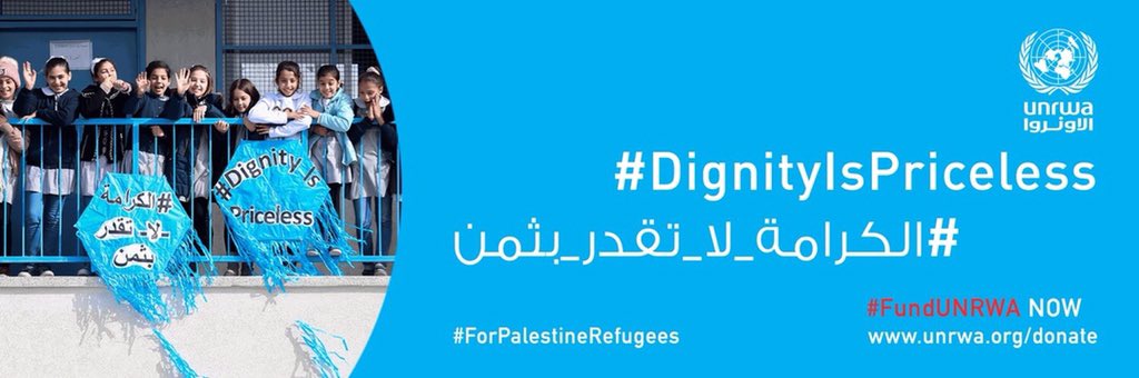 UNRWA needs our help because #DignityIsPriceless for Palestinian refugees. unrwa.org/join 
الأنروا بحاجة لدعمنا لأن #الكرامة_لا_تقدر_بثمن للشعب الفلسطيني