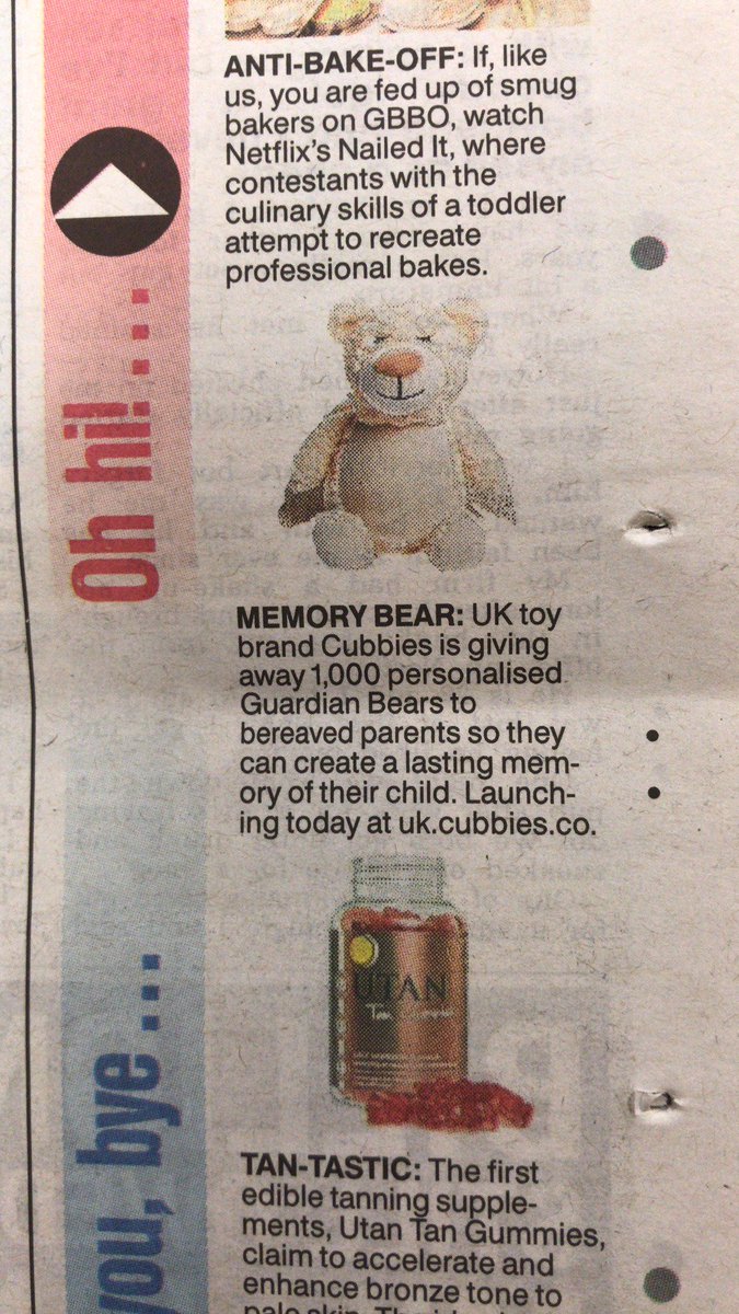It's great to see <a href="/TheSun/">The Sun</a> promoting our Guardian Bears in today's publication! #CubbiesGivingBack #Cubbies