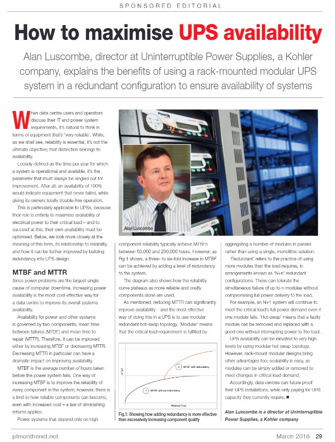 abb_UPS's tweet photo. RT @ups_ltd: Turn to pg. 29 and read our latest article in  @PFM_Magazine that explains the benefits of using a rack-mounted modular #UPS system in a redundant configuration. https://t.co/Vf2UsFRwVS https://t.co/Zg29jVlU9p