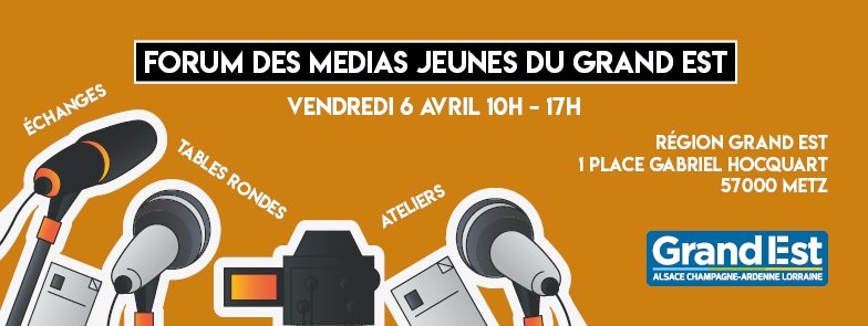 campuslorraine's tweet photo. Le Forum des #Médias Jeunes de @regiongrandest c'est le vendredi 6 avril à #Metz. Que vous soyez un média jeune ou intéressé par la thématique, vous pouvez participer à ces échanges !
Pensez à vous inscrire : https://t.co/6WWiyjtK9o https://t.co/n4IND08MIa