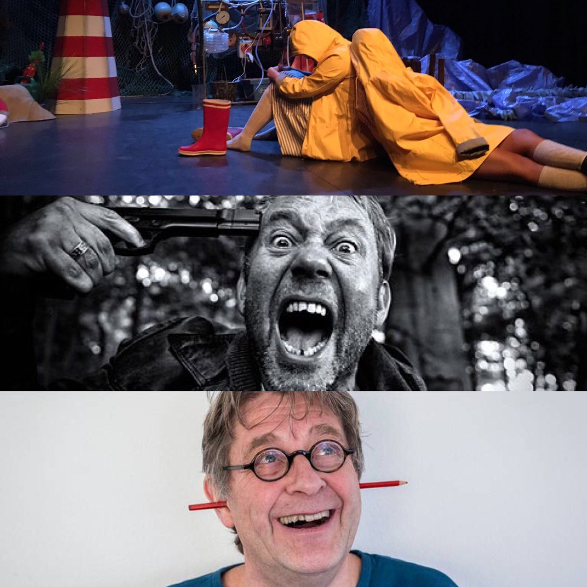 kunstbendegrunn's tweet photo. Doe jij mee in de categorie #Theater? Dan heb je geluk! Je krijgt tips van deze kundige jury: Floortje Ernst is scenograaf en decorontwerper bij @StudioTape. Albert Secuur is acteur bij @nntgroningen en @depeergroup. En @ericnederkoorn, theater recensent bij @dvhn_nl! #kunstbende https://t.co/glylzKLtiW