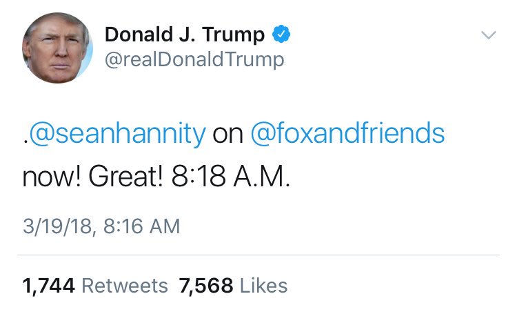Donald Trump is a child and his morning cartoons are Fox and Friends.