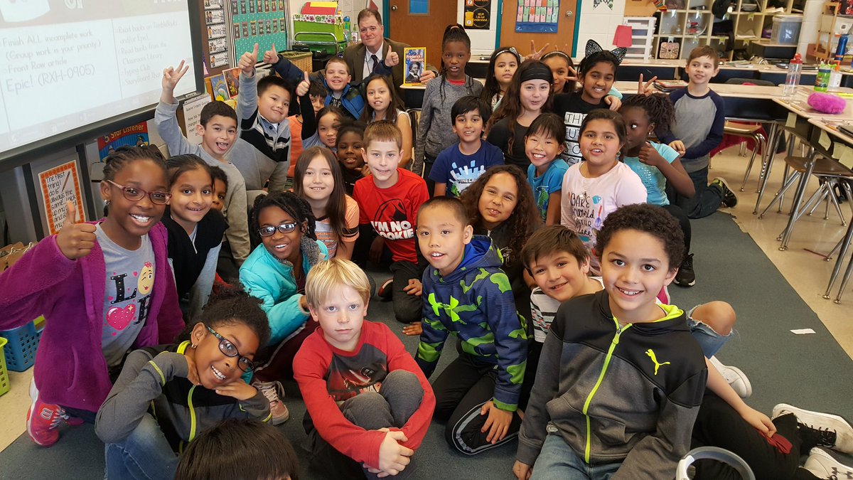 GSEdmundson's tweet photo. Thanks for the invite to read to students in Ms. Hilbrecht and Ms. Bickley's classes. So polite and engaged with the biographies on Sally Ride and Frederick Douglass @RonaldMcNairES #GuestReaderDay https://t.co/06Jfda7L5l