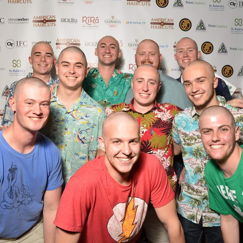 Huge thanks to our brothers who helped raise almost $4,000 for childhood cancer research through St. Baldricks. We had 15 guys participate, one of the largest groups we have had in years!