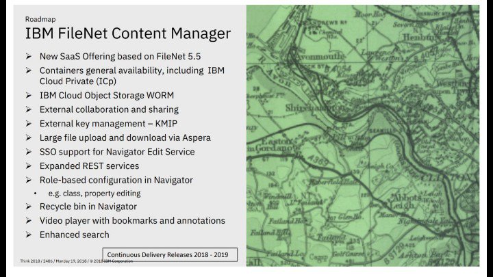 johnvanderDraai's tweet image. Roadmap IBM Filenet Content Manager
#think2018 #IBMautomation #2486