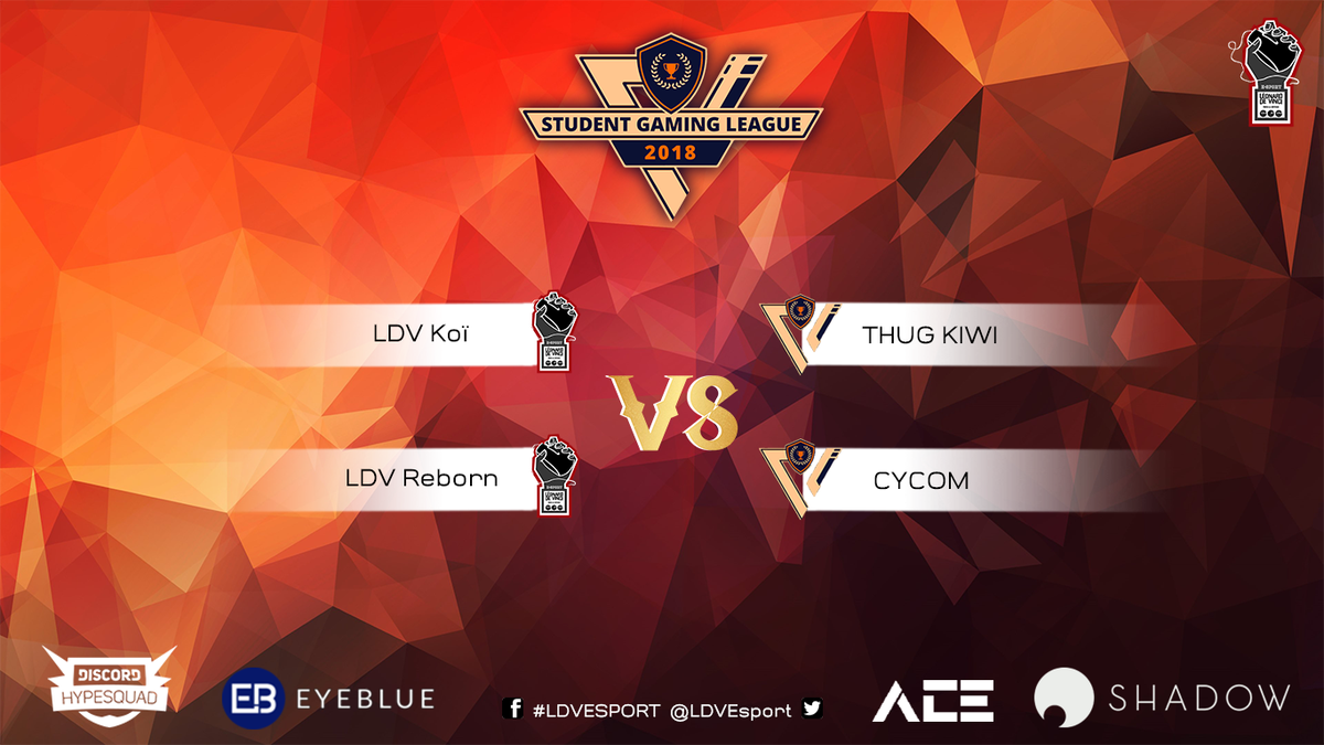 LDVEsport's tweet photo. @OverwatchFR Lundi rime avec @Student_GN 😀
Nos équipes #LDVKoï & #LDVReborn affronteront respectivement les teams #THUGKIWI & #CYCOM à 20h45 #SGL2018 ✊ Bonne chance ! #LDVWin
Voir le match des #LDVReborn ➡️ https://t.co/9W93PGztTp https://t.co/IuMa3aSFda