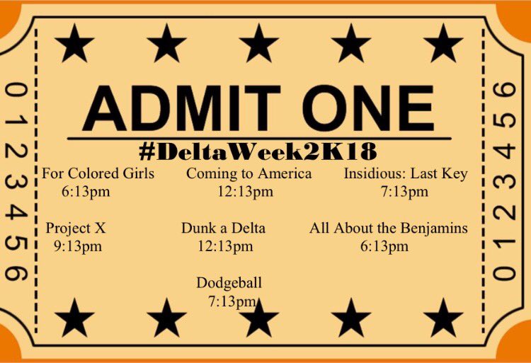 PS_ItsPatrice's tweet photo. Make sure to get a movie ticket from us at any event !!! Follow the instructions below to possibly win!
Remember, bring your hole punched movie ticket to Dodgeball on Friday, March 23rd 🎟🍿🎬 Giveaways will be given there !!! #DeltaWeek2k18 #DeltaCinema https://t.co/eUo5zThDO2