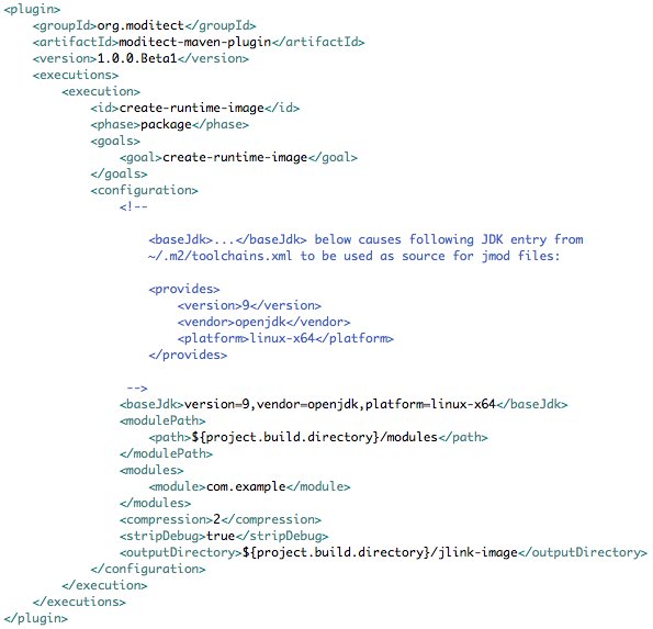 gunnarmorling's tweet image. #ModiTect 1.0.0.Beta1 is out! Supports creation of @java Modular Runtime Images across platforms now: e.g. when on Windows or OS X, you can create images targeting Linux -- very useful for building #Docker images. #JPMS #jlink