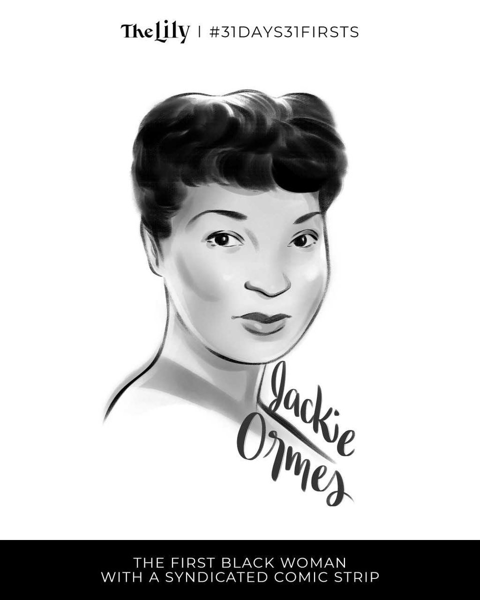 For #WomensHistoryMonth & #5WomenArtists, we’re sharing a post from @thelilynews #31days31firsts series, highlighting barrier-breaking women. Today’s is #JackieOrmes —the 1st African American woman to create a syndicated comic strip in 1937. [Illustration by @rachelidzerda]
