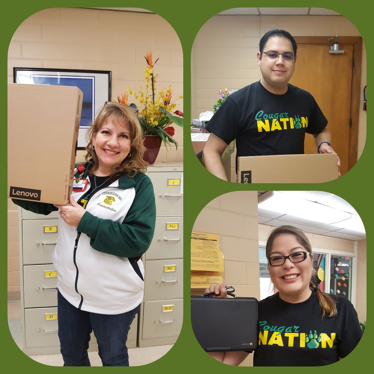 Chromebooks for @CCISD @CunninghamMSCC ! What a great way to come back from Spring Break! #getyourtechon #techsavvysaturdays @salinas_deleon