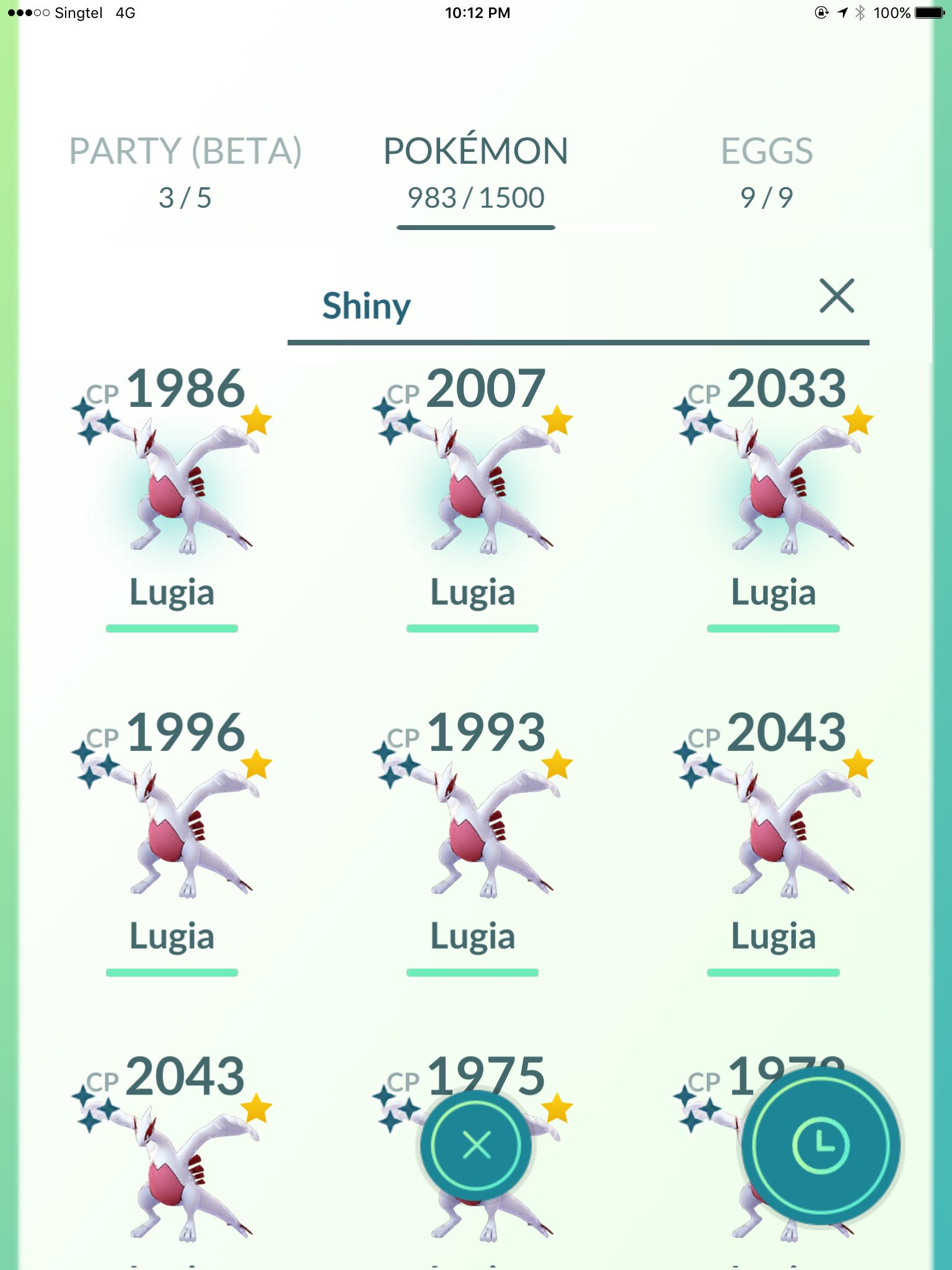 I was trying my luck and see if I get another Shiny Lugia but this