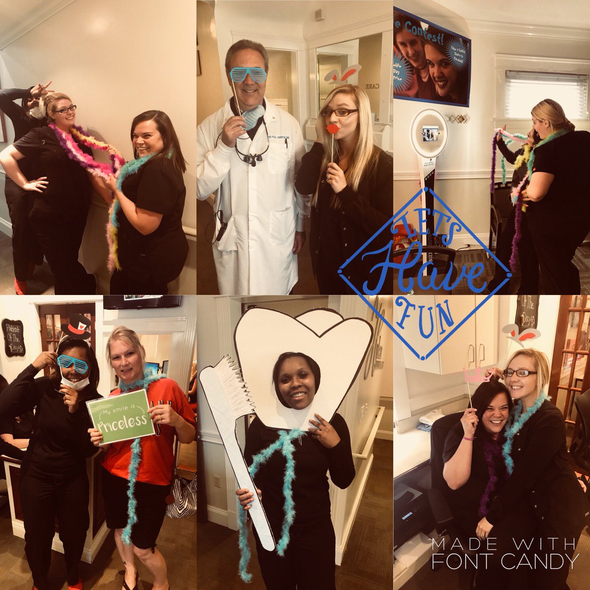 Happy Monday Everyone &amp; Happy #LetsLaughDay! As you can tell, we are a little silly and like to make each other laugh!
#HylanDentalCare #FunHolidays #FunAtWork #HappyMonday