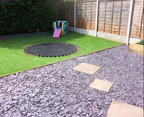 DonmacSolutions's tweet image. landscaping project. Sunken trampoline, child&apos;s play area,, recreational area, BBQ area and canopy #beautiful