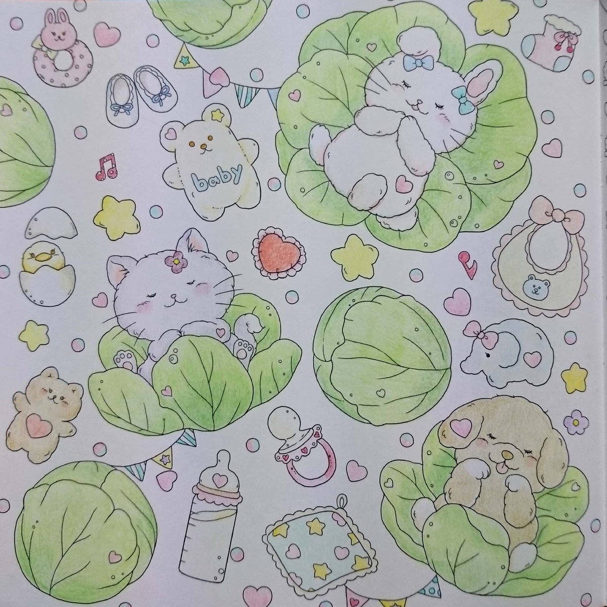 A Twitterissa No 406 完成 塗りたかったのは そうキャベツ だかレタス です ほとんど色辞典 大人の塗り絵 Coloriage たけいみき 夢色ハピネス塗り絵 コロリアージュ T Co 7okhosnwqa Twitter