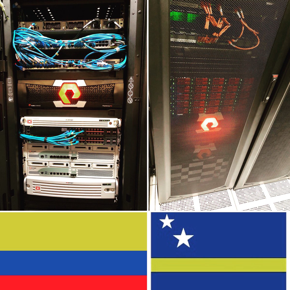 Dougwallace1's tweet photo. @purestorage installed in another #DataCenter with built-in replication between #colombia and #curaçao https://t.co/AddOnAJqjc
