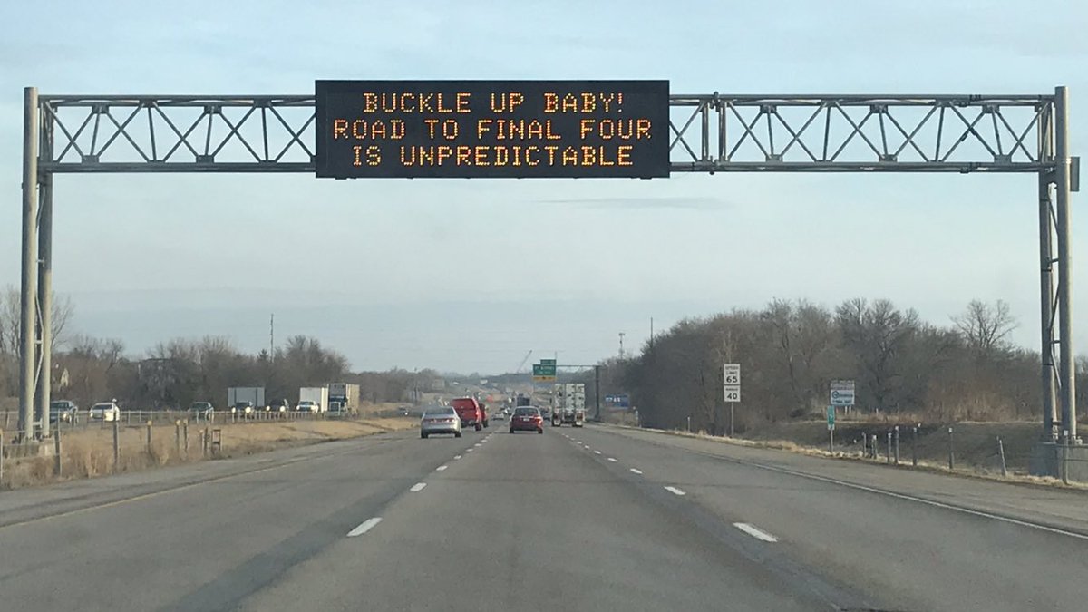 wsorens's tweet photo. @DickieV @iowadot Thanks for the inspiration for today’s message!!  #messagemonday #marchmadness https://t.co/lXkkxzmuop