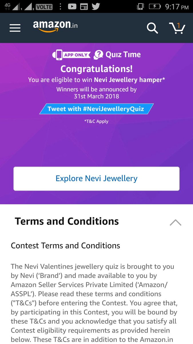 bhatt_taru02's tweet image. #NeviJewelleryQuiz #Amazon #AmazonAppQuiz #AmazonQuiz #AmazonGiveaway #contestalert #Contest
