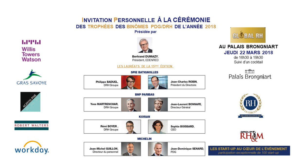 dlancel's tweet photo. #GBRH Le Congrès by @GroupeRHM merci @Workday @GrasSavoyeWilli @AGEFOSPME @RobertWaltersFR @PalaisB @GLevents Nous vous attendons nombreux d'ores et déjà 700 personnes attendues 😀 dont 70 StartUps #RHMPépites https://t.co/fEIX3I5r1E